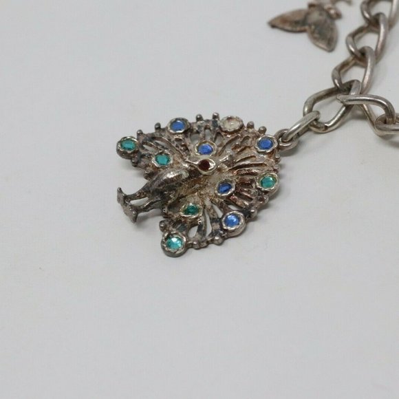 Vintage Sterling Silver 925 Charm Bracelet 24.6g - Picture 2 of 5